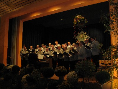 Der Männerchor auf der Bühne beim Herbstkonzert 2010