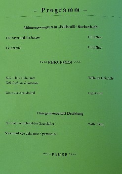 Programm und Ankündigung des Herbstkonzerts 2018
