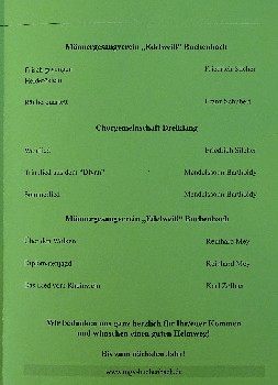 Programm und Ankündigung des Herbstkonzerts 2018