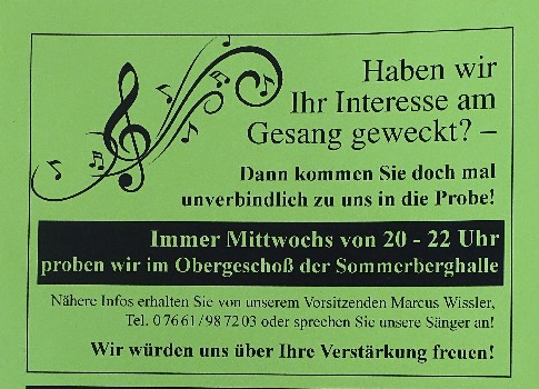 Programm und Ankündigung des Herbstkonzerts 2018