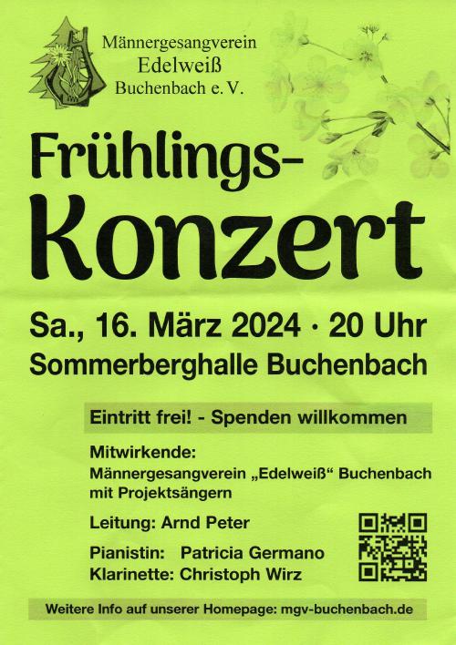 Konzertankündigung zum Frühlingskonzert 2024
