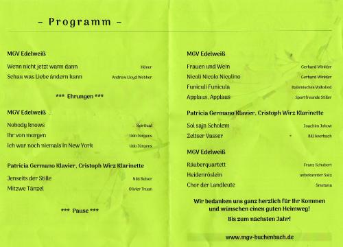 Konzertankündigung zum Frühlingskonzert 2024
